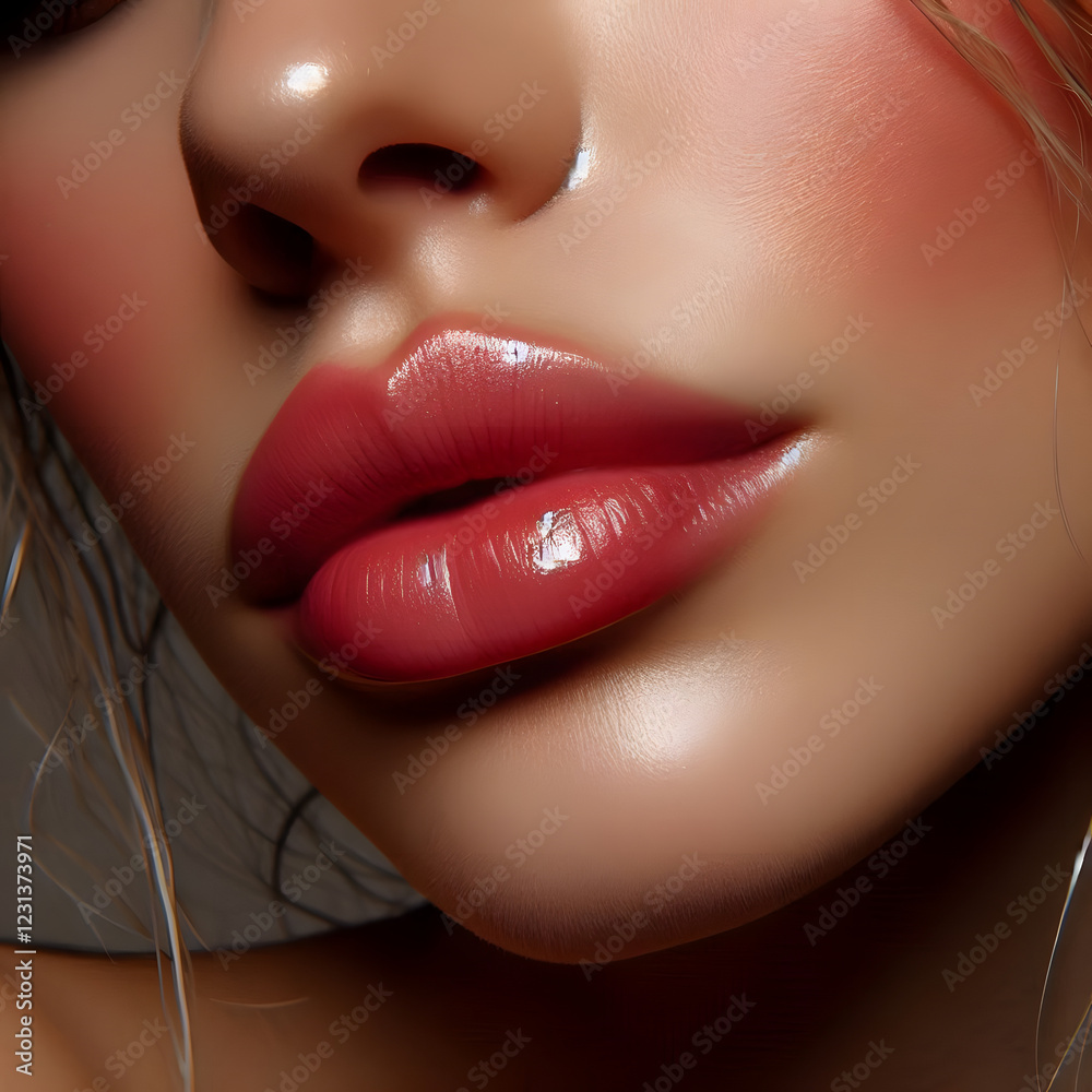 Obraz premium A natural and effortless makeup look with lips tint