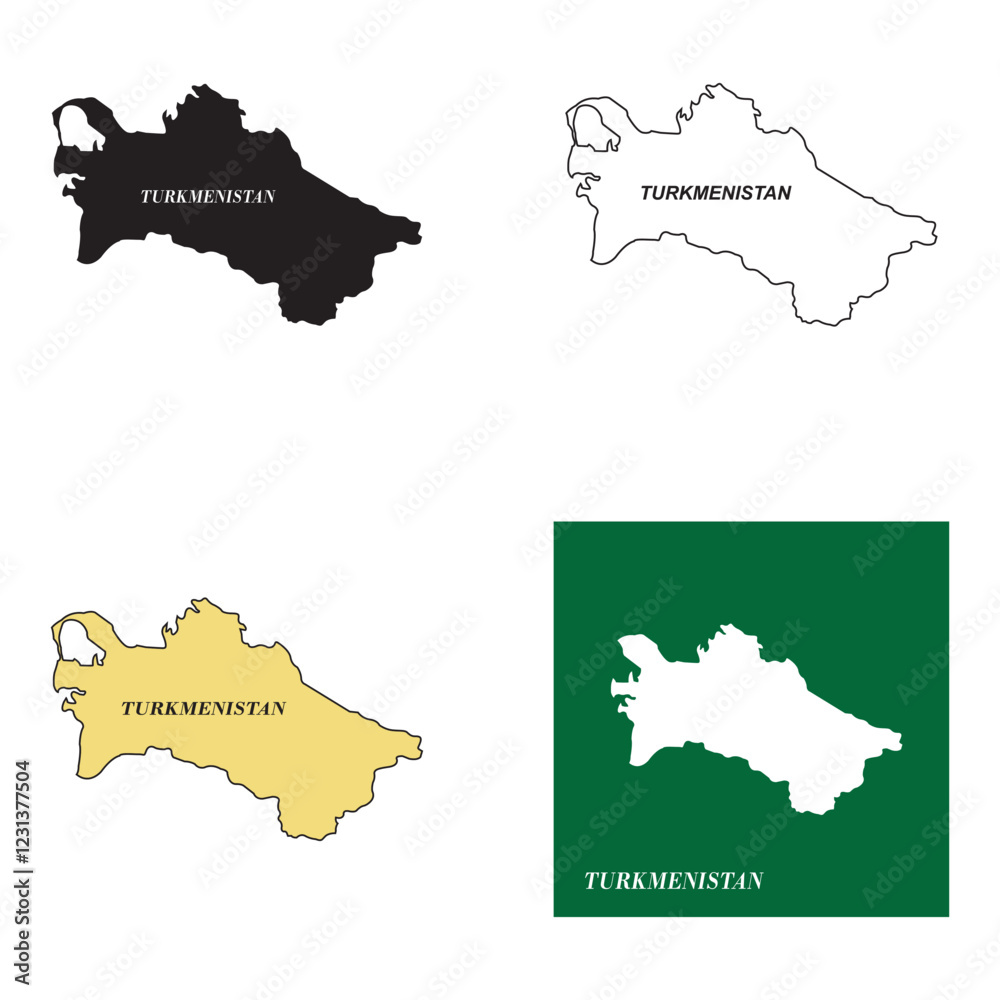 Fototapeta premium Turkmenistan map icon design