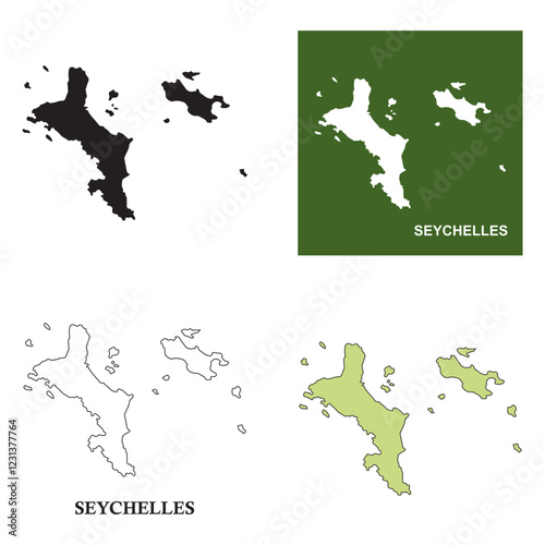 Seychelles country map icon design