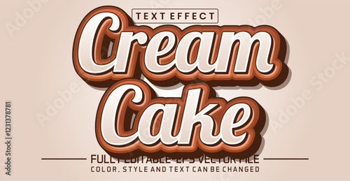 Cream cake font Text effect editable