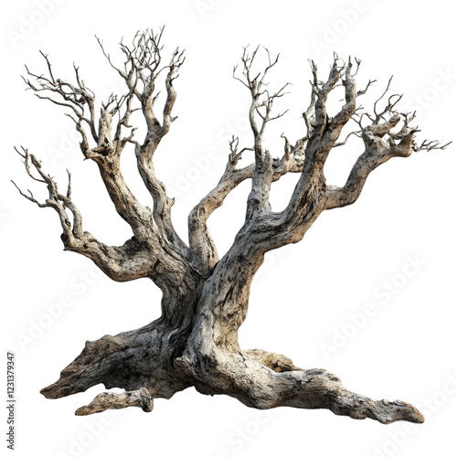 Large tree with many branches and no leaves