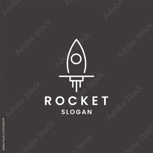 Rocket logo design template vector illustration on black background