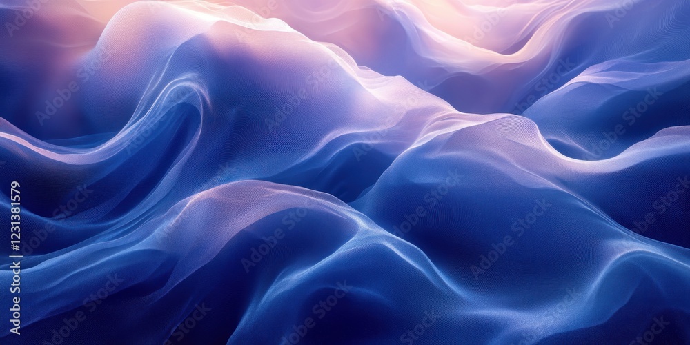 Fototapeta premium Futuristic Abstract Glass Shapes with Fluid Translucent Forms in Soft Lighting