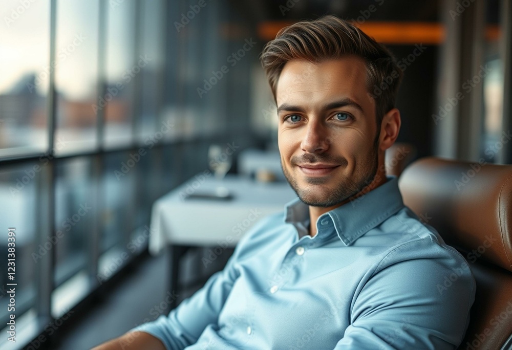 Fototapeta premium Portait of a stylish man in a modern setting
