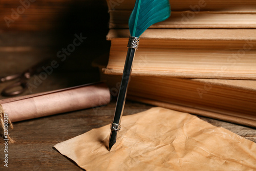Old books with nib pen, pap...