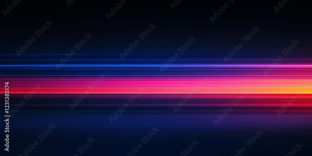 Dynamic dark blue background featuring vibrant horizontal lines in purple and red hues, abstractly illustrating rapid data transfer, ideal for tech-themed applications. Dynamic dark blue background featuring vibrant horizontal lines in purple and red hues, abstractly illustrating rapid data transfer, ideal for tech-themed applications.