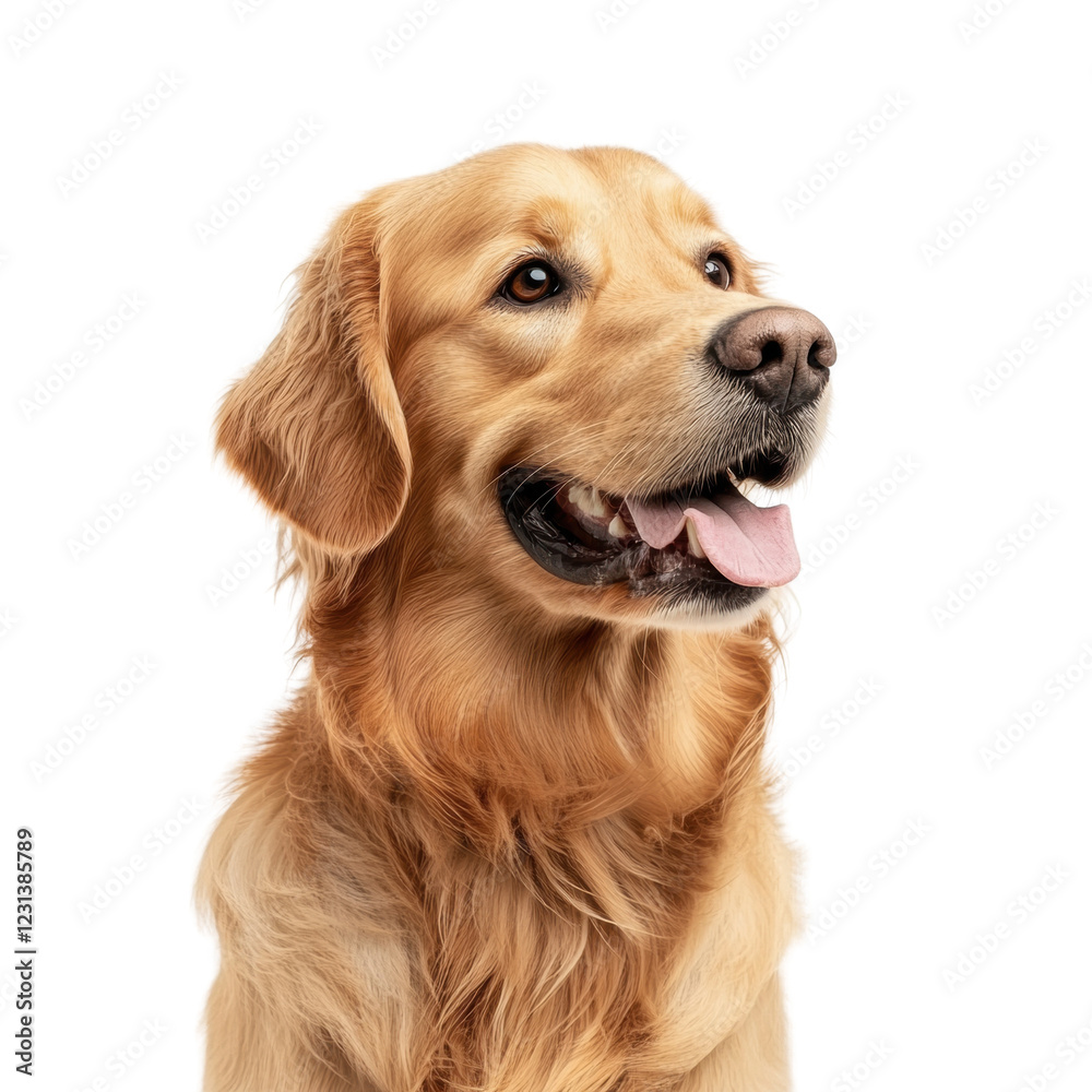 Cheerful golden retriever with a friendly expression Cheerful golden retriever with a friendly expression
