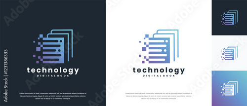 smart book technology logo design template. technology book logo icon
