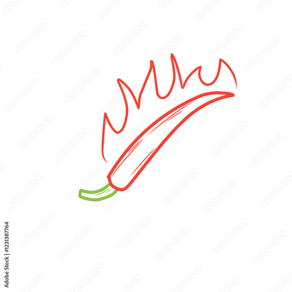 Obraz premium chili fire symbol design