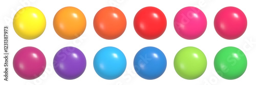 Realistic glossy balls collection. Set of 3d colorful spheres