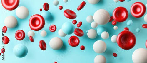 Dynamic flow of blood cells through artery tubes medical visualization creative flat design illustration abstract concept graphic