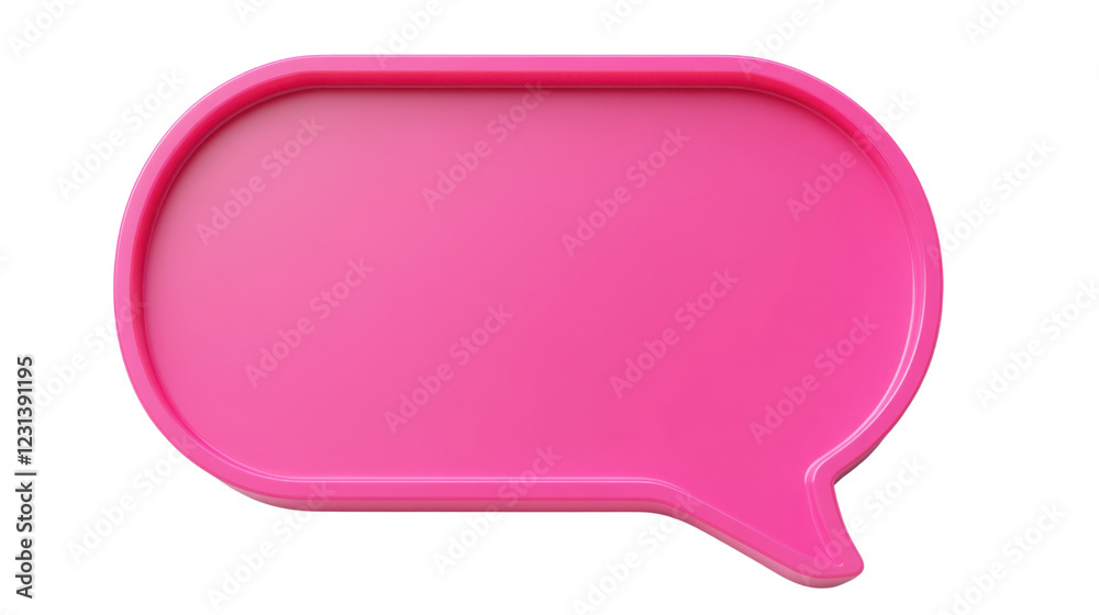 Pink speech bubble communicating a message on transparent background Pink speech bubble communicating a message on transparent background