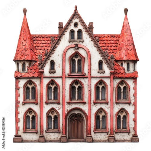 Detailed model of gothic architecture studio setting transparent background creative perspective