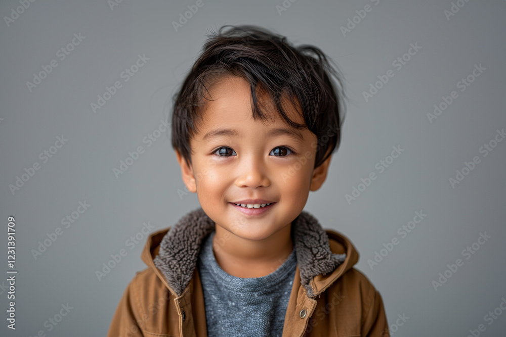 Young Asian boys in relaxed, casual clothing stand against a plain white background, showcasing their joyful innocence and individual styles. Young Asian boys in relaxed, casual clothing stand against a plain white background, showcasing their joyful innocence and individual styles.