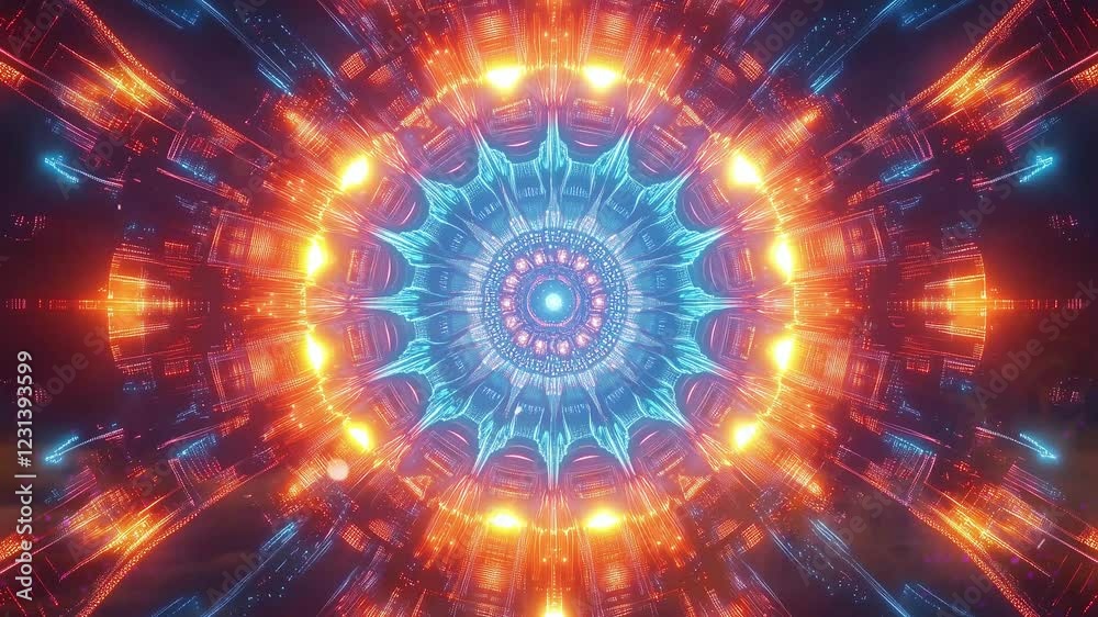 trippy kaleidoscope yoga zen ethnic tunnel loop seamless looping overlay 4k virtual video animation background