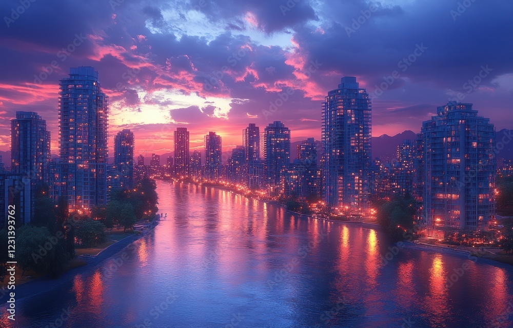 Fototapeta premium Houston Texas Downtown Aerial Drone Sunset Cityscape Skyline