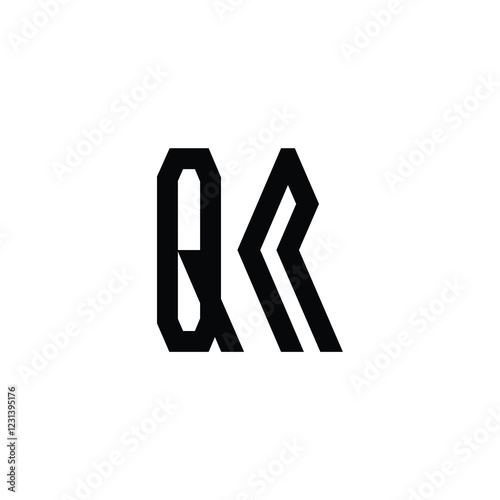 QR monogram logo design letter text name symbol monochrome logotype alphabet character simple logo