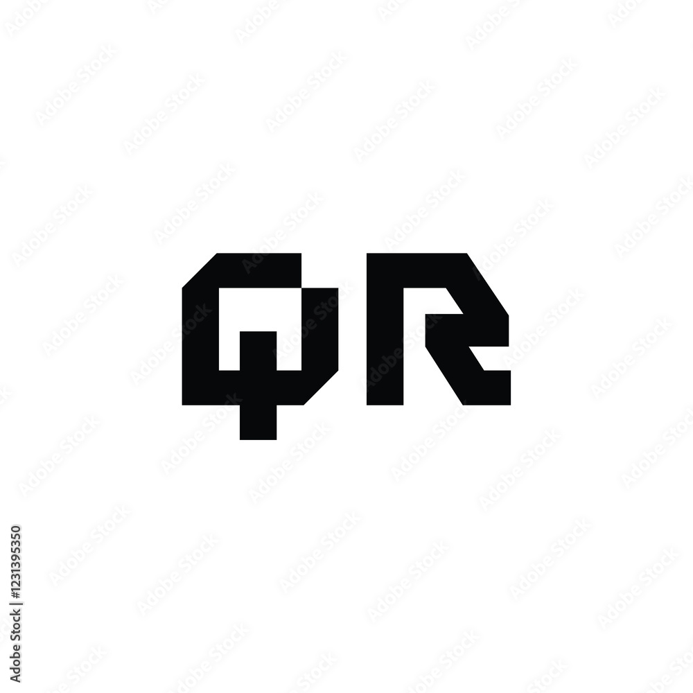 QR monogram logo design letter text name symbol monochrome logotype alphabet character simple logo QR monogram logo design letter text name symbol monochrome logotype alphabet character simple logo