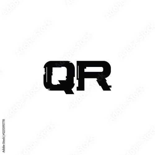 QR monogram logo design letter text name symbol monochrome logotype alphabet character simple logo