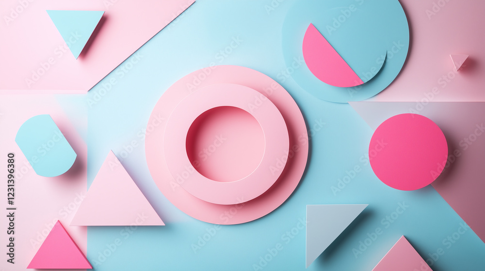 Paper background. Geometric minimalism. Cut-out shapes with soft shadows, paper cut out effect Paper background. Geometric minimalism. Cut-out shapes with soft shadows, paper cut out effect