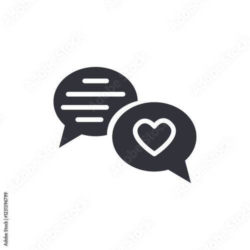 Social media chat solid icons, minimalist vector illustration ,simple transparent graphic element .Isolated on white background