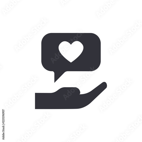 Social media likes solid icons, minimalist vector illustration ,simple transparent graphic element .Isolated on white background