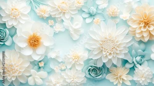 Elegant Paper Flower Arrangement: A Delicate Pastel Bloom