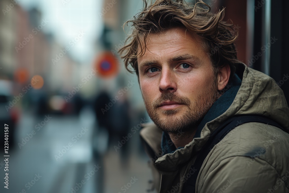 A casual portrait of a man with messy hair, wearing a jacket, and standing against an urban backdrop, exuding a laid-back vibe. A casual portrait of a man with messy hair, wearing a jacket, and standing against an urban backdrop, exuding a laid-back vibe.