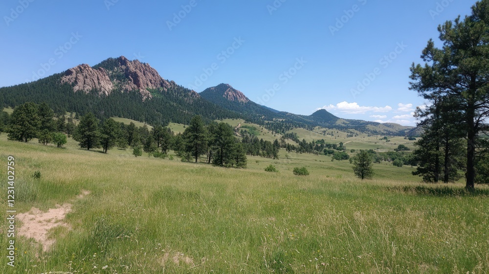 Fototapeta premium Majestic Mountain Meadow Landscape