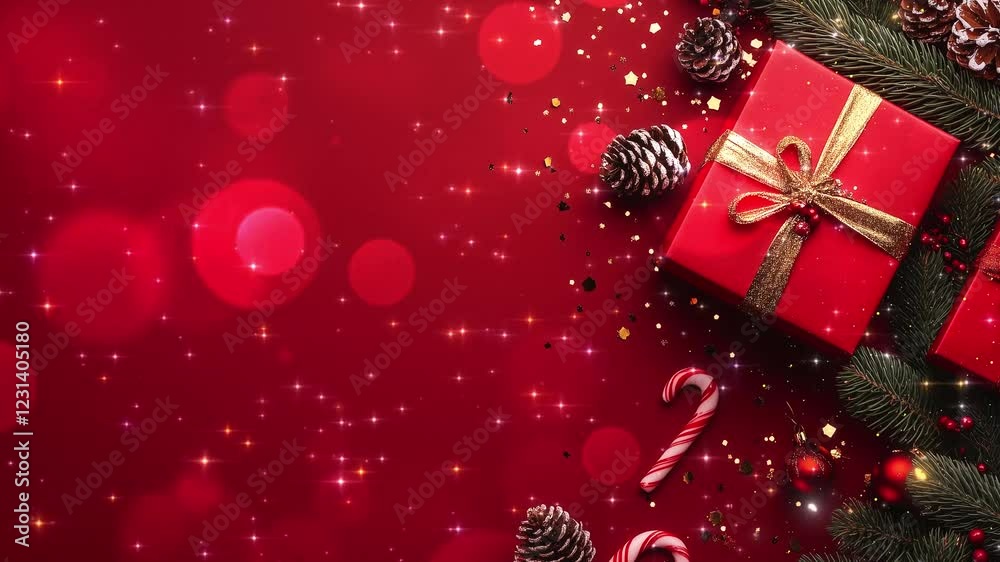 christmas banner background xmas design of realist seamless looping overlay 4k virtual video animation background