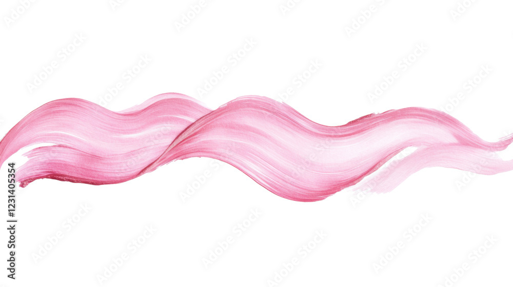 Pink paint brush stroke creating a wavy pattern on transparent background Pink paint brush stroke creating a wavy pattern on transparent background