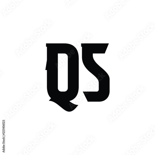 QS monogram logo design letter text name symbol monochrome logotype alphabet character simple logo