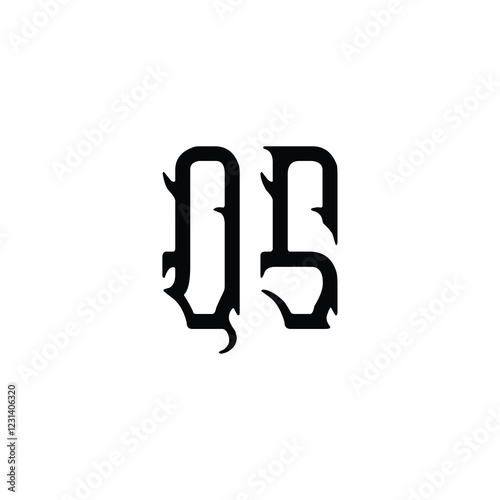 QS monogram logo design letter text name symbol monochrome logotype alphabet character simple logo