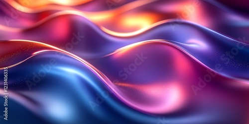 Wallpaper Mural Stunning 3D render of glossy metallic blue and purple abstract shapes with smooth curves, set against a dark background, perfect for modern and futuristic designs Torontodigital.ca