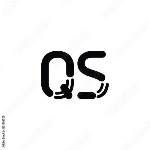 QS monogram logo design letter text name symbol monochrome logotype alphabet character simple logo