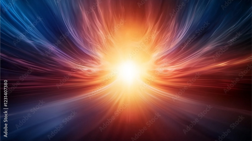 Obraz premium A vibrant explosion of light and color, creating a dynamic visual effect that evokes a sense of energy and motion.