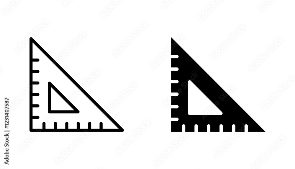 Ruler icon set. Geometry educational equipment sign. vector illustration on white background Ruler icon set. Geometry educational equipment sign. vector illustration on white background