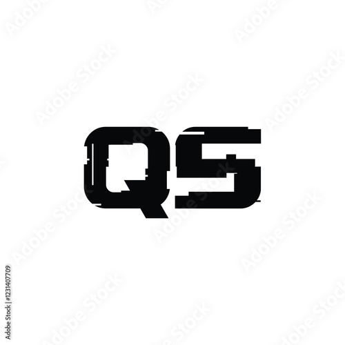 QS monogram logo design letter text name symbol monochrome logotype alphabet character simple logo