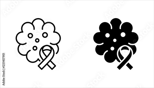 Oncology department icon set. Cancer treatment center. Radiology cancer. Radiation therapy. vector illustration on white background