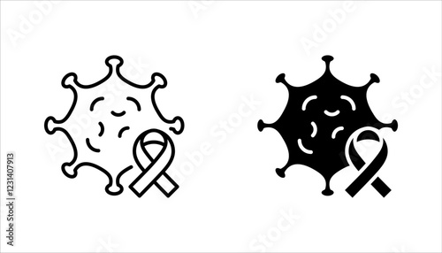 Oncology department icon set. Cancer treatment center. Radiology cancer. Radiation therapy. vector illustration on white background