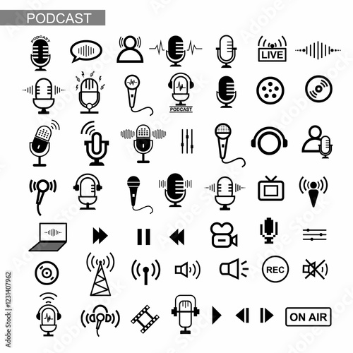Podcast Icon Set