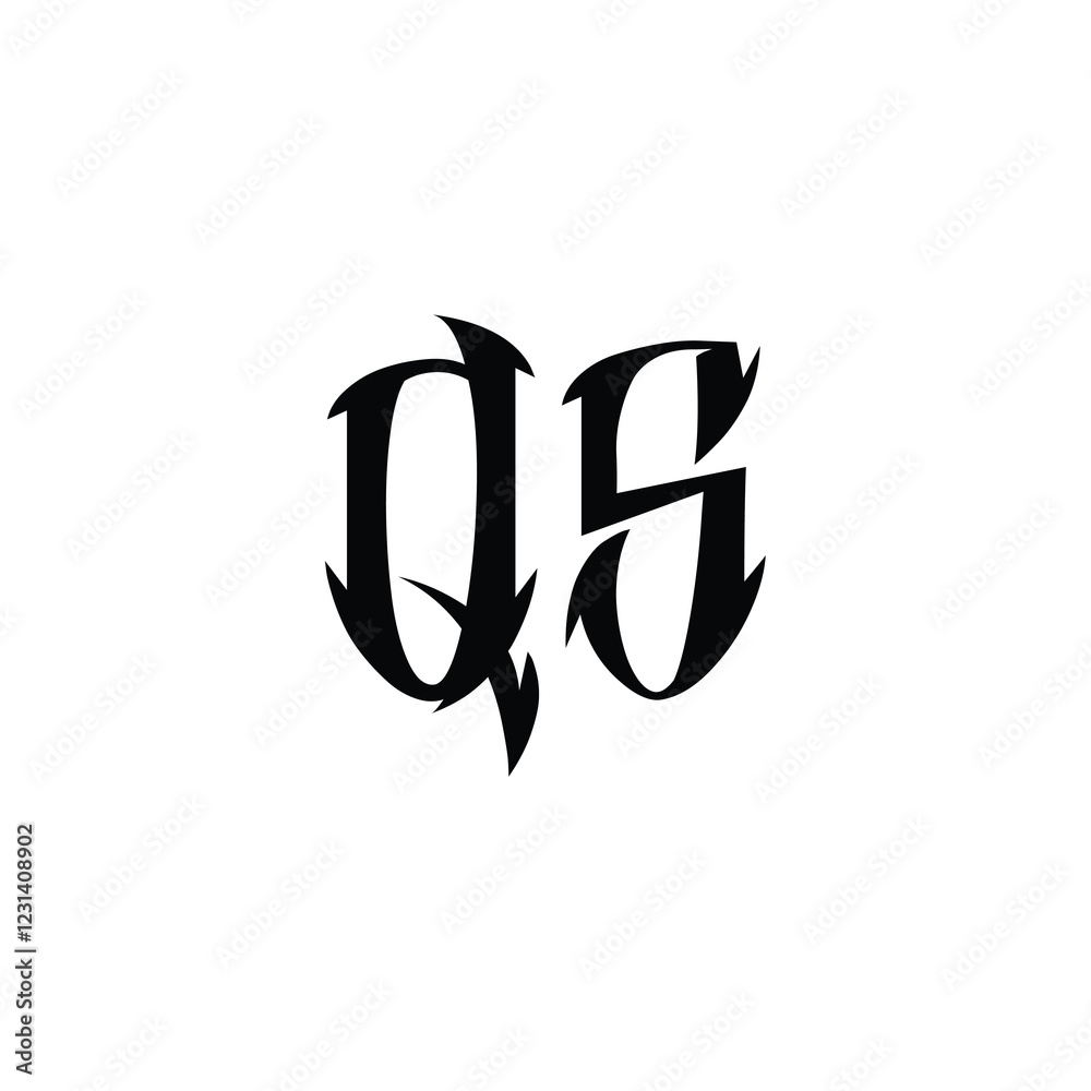 QS monogram logo design letter text name symbol monochrome logotype alphabet character simple logo QS monogram logo design letter text name symbol monochrome logotype alphabet character simple logo