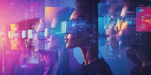 Remote teams collaborating in a virtual workspace, with avatars representing team members interacting in a shared virtual environment, collaborative possibilities of VR for remote work