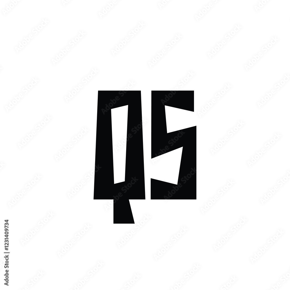 Fototapeta premium QS monogram logo design letter text name symbol monochrome logotype alphabet character simple logo