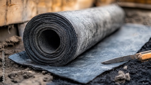 Rolled Black Landscaping Fabric Used for Garden and Weed Control