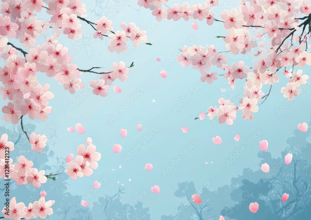 Cherry Blossom Background Illustration for Spring Events and Celebrations Cherry Blossom Background Illustration for Spring Events and Celebrations