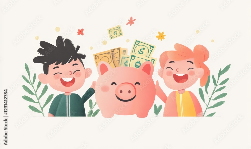 Hand people save money in piggy bank