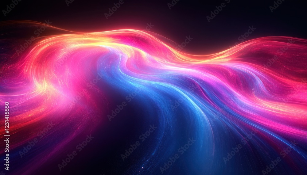 Obraz premium Dynamic Neon Light Trails Abstract Art Background