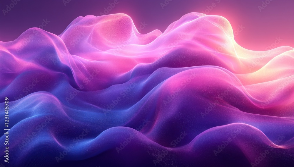 Obraz premium Vibrant Abstract Fluid Art Background in Purple and Blue with Dynamic Curves