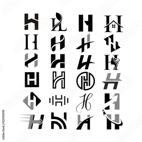 set of letter H Logo